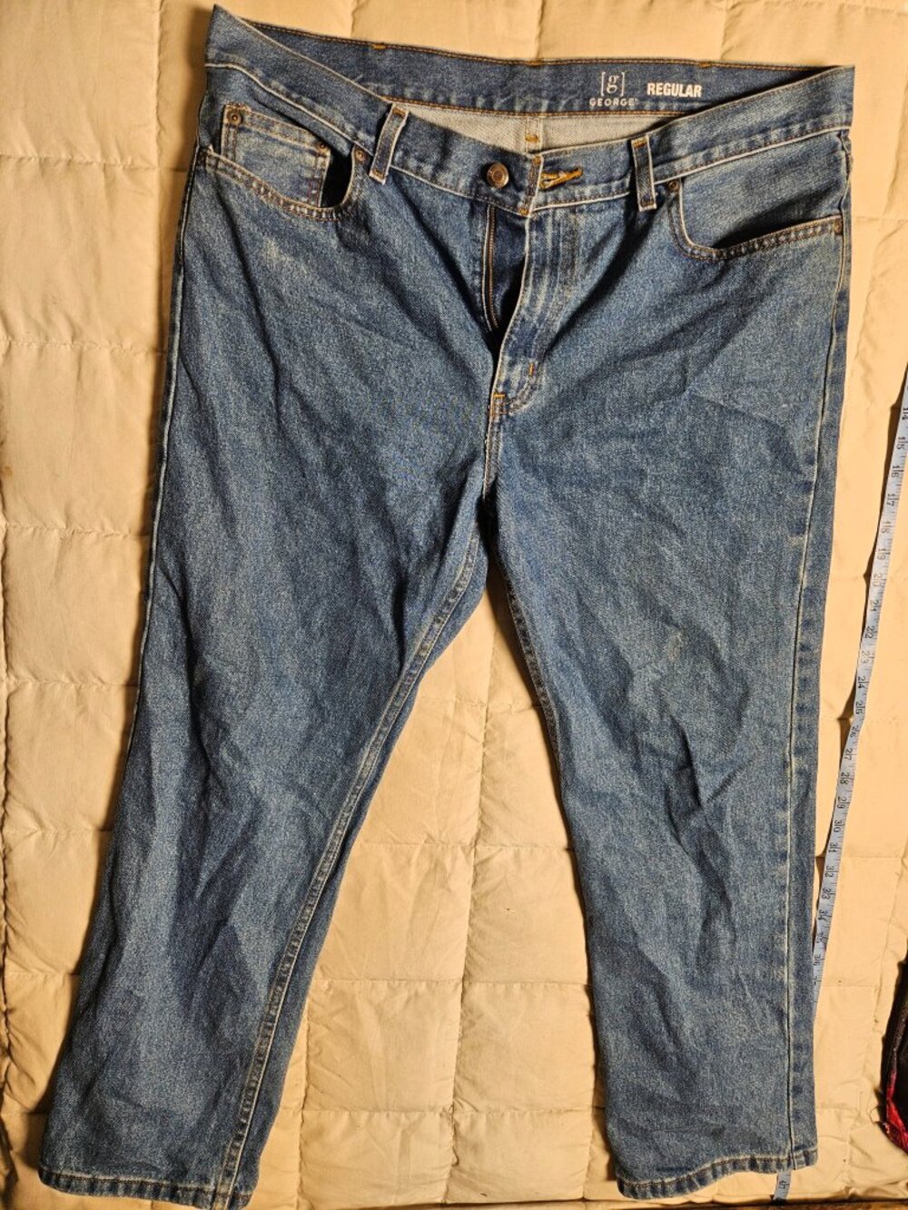 George Regular Jeans Mens 36x30 Medium Wash Denim Cotton